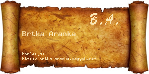 Brtka Aranka névjegykártya